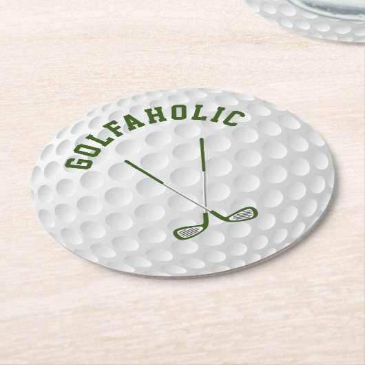 グリーンゴルフ交差クラブカスタム文字 ラウンドペーパーコースター (アングル)