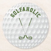 グリーンゴルフ交差クラブカスタム文字 ラウンドペーパーコースター (正面)