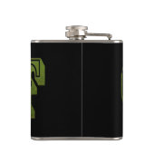 グリーンゴルフ写真ロゴ、ビニル包まれたスキットル フラスク (裏面)