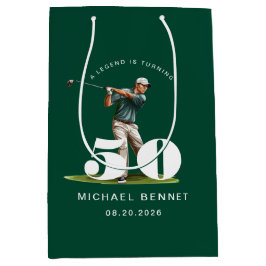 グリーンゴルフ50歳の誕生日ギフト ミディアムペーパーバッグ