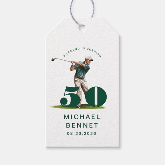 グリーンゴルフ50歳の誕生日 ギフトタグ (正面)