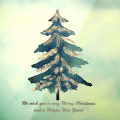 グリーンゴールデンウォーター色クリスマスツリー ウィンドウサイン (シート3)