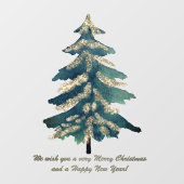 グリーンゴールデンウォーター色クリスマスツリー ウィンドウサイン (シート)