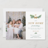 グリーンゴールドの弓が動く家族のモノグラム 2枚の写真 シーズンカード (正面)