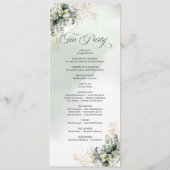 グリーンゴールドの水彩結婚式プログラム プログラム (裏面)