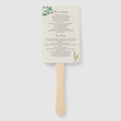 グリーンゴールドの結婚式プログラム扇風機 ハンドファン (裏面)