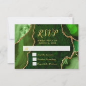 グリーンゴールドアゲートマーブルRSVP 出欠カード (正面)