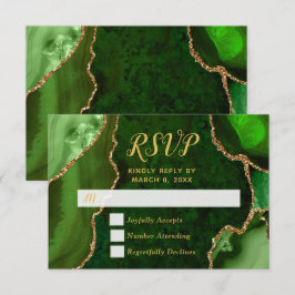 グリーンゴールドアゲートマーブルRSVP 出欠カード