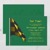 グリーンゴールドゴルフ旗引退パーティー招待状 招待状 (正面/裏面)