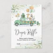 グリーンゴールドジャングルサファリ動物のおむつくじ エンクロージャーカード (正面)