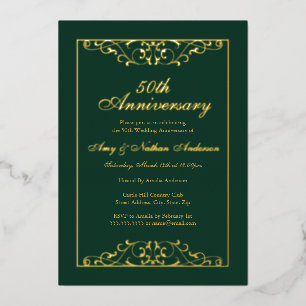 グリーンゴールドスワール50周年記念結婚式 箔招待状