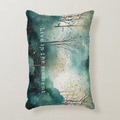 グリーンゴールドツリーズウィズバーズクリスマス アクセントクッション (正面(垂直))