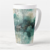 グリーンゴールドツリーズウィズバーズクリスマス カフェラテマグ (右アングル)