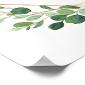 グリーンゴールドテラリウムベビーシャワーウェルカムサイン ポスター (角)