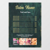 グリーンゴールドビューティーネイルサロン料金表メニュー ウィンドウサイン (シート)
