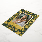 グリーンゴールドフォイルホリデーカード 箔シーズンカード (回転した状態)