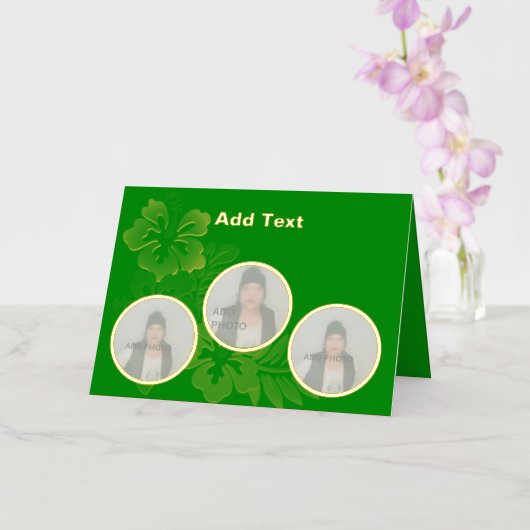 グリーンゴールドフォイル写真テンプレートカード 箔シーズンカード (蘭)