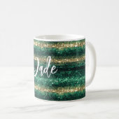 グリーンゴールドラメクリスマス コーヒーマグカップ (正面右)