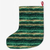 グリーンゴールドラメクリスマス ラージクリスマスストッキング (裏面)