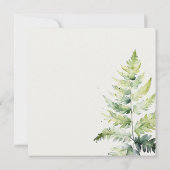グリーンゴールド水彩色フェルン葉エンゲージメント 招待状 (裏面)