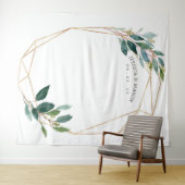 グリーンゴールド ウェディング バックドロップ フォトブース タペストリー (インサイチュ(横))