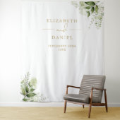 グリーンゴールド ウェディング フォトブース バックドロップ タペストリー (インサイチュ)