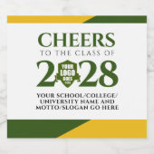 グリーンゴールド スクール カレッジ 大学 卒業 スパークリングワインラベル (シングルラベル)