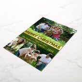 グリーンゴールド メリークリスマス ハッピーニューイヤー 箔シーズンカード (回転した状態)