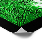 グリーンサイケデリックシュレアルスケッチ ポスター (角)