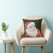 グリーンサイドレッドサイドバッファロープレイドとサンタクロース クッション (椅子)