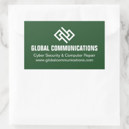 グリーンサイバー技術コンピューター会社カスタム 長方形シール