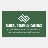 グリーンサイバー技術コンピューター会社カスタム 長方形シール (正面)