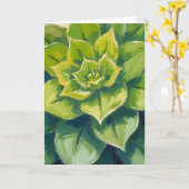 グリーンサキュレント植物の絵 カード (黄色い花)
