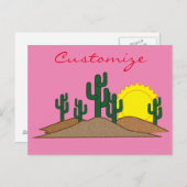 グリーンサグアーロサボスデザートサンライズサンダー_コーブ ポストカード (正面/裏面)