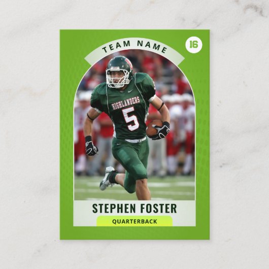 グリーンサッカーのトレーディングカードカスタム、スポーツカード コーリングカード (正面)