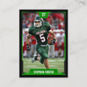 グリーンサッカーのトレーディングカードサッカー選手の写真 コーリングカード (正面)