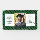 グリーンサッカーをテーマにした写真卒業 横断幕 (横)