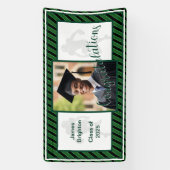 グリーンサッカーをテーマにした写真卒業 横断幕 (縦)