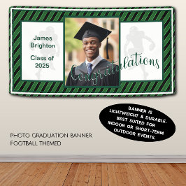 グリーンサッカーをテーマにした写真卒業 横断幕