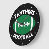 グリーンサッカーコーチ/プレイヤーカスタムチーム名/文字 ラージ壁時計 (傾斜)