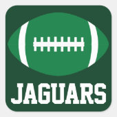 グリーンサッカースポーツチームカスタム文字とカラー スクエアシール (正面)