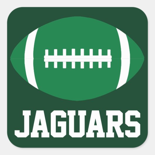 グリーンサッカースポーツチームカスタム文字とカラー スクエアシール (正面)