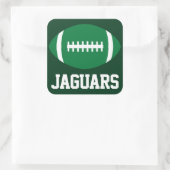 グリーンサッカースポーツチームカスタム文字とカラー スクエアシール (バッグ)