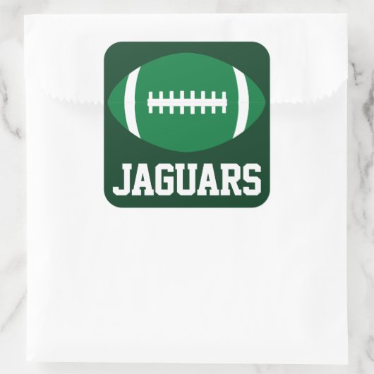 グリーンサッカースポーツチームカスタム文字とカラー スクエアシール (バッグ)