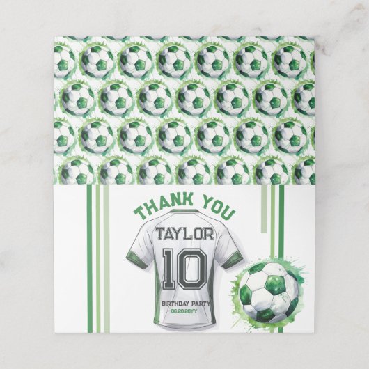 グリーンサッカースポーツボーイジャージーキッズサンキューカード プレイスカード (外部開封)