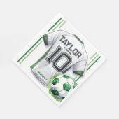 グリーンサッカースポーツボーイジャージー子供の誕生日パーティー スタンダードランチョンナプキン (角)