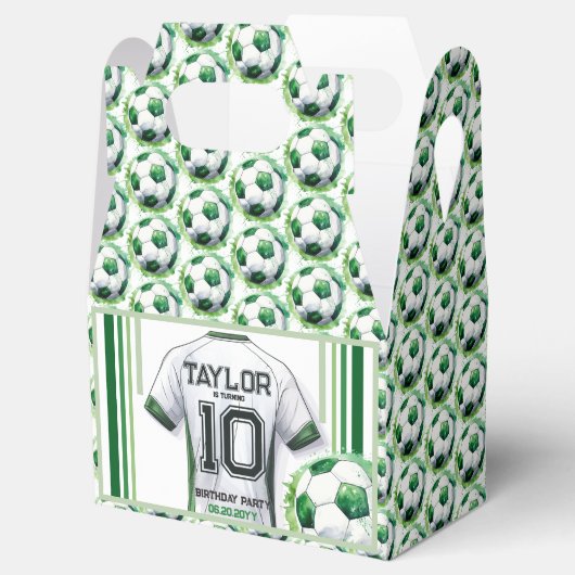 グリーンサッカースポーツボーイジャージー子供の誕生日パーティー フェイバーボックス (オープン)