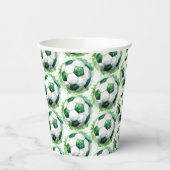 グリーンサッカースポーツボーイジャージー子供の誕生日パーティー 紙コップ (左)