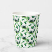 グリーンサッカースポーツボーイジャージー子供の誕生日パーティー 紙コップ (右)