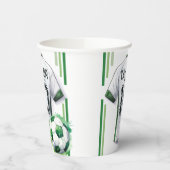 グリーンサッカースポーツボーイジャージー子供の誕生日パーティー 紙コップ (左)